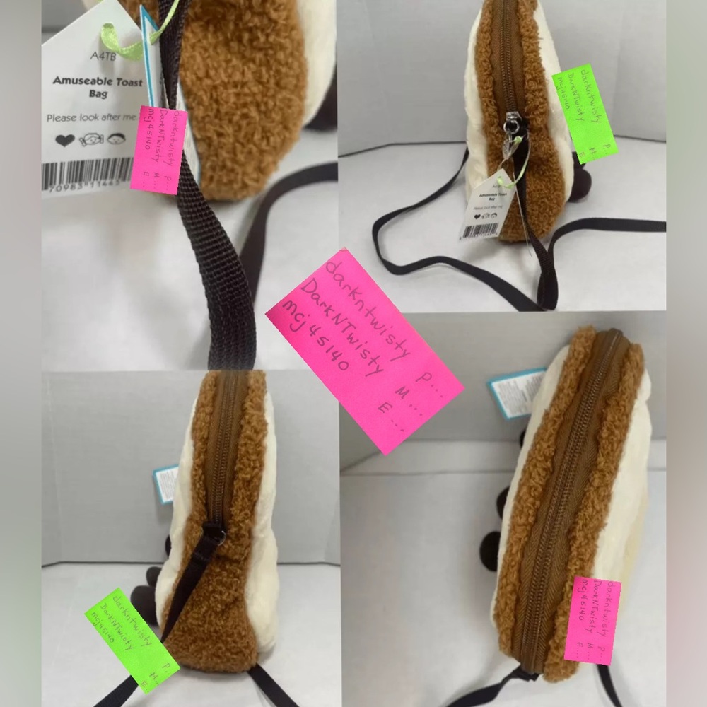 SALE! JELLYCAT AMUSEABLES TOAST CROSSBODY BAG BNWT PRICE FIRM - Picture 6 of 10